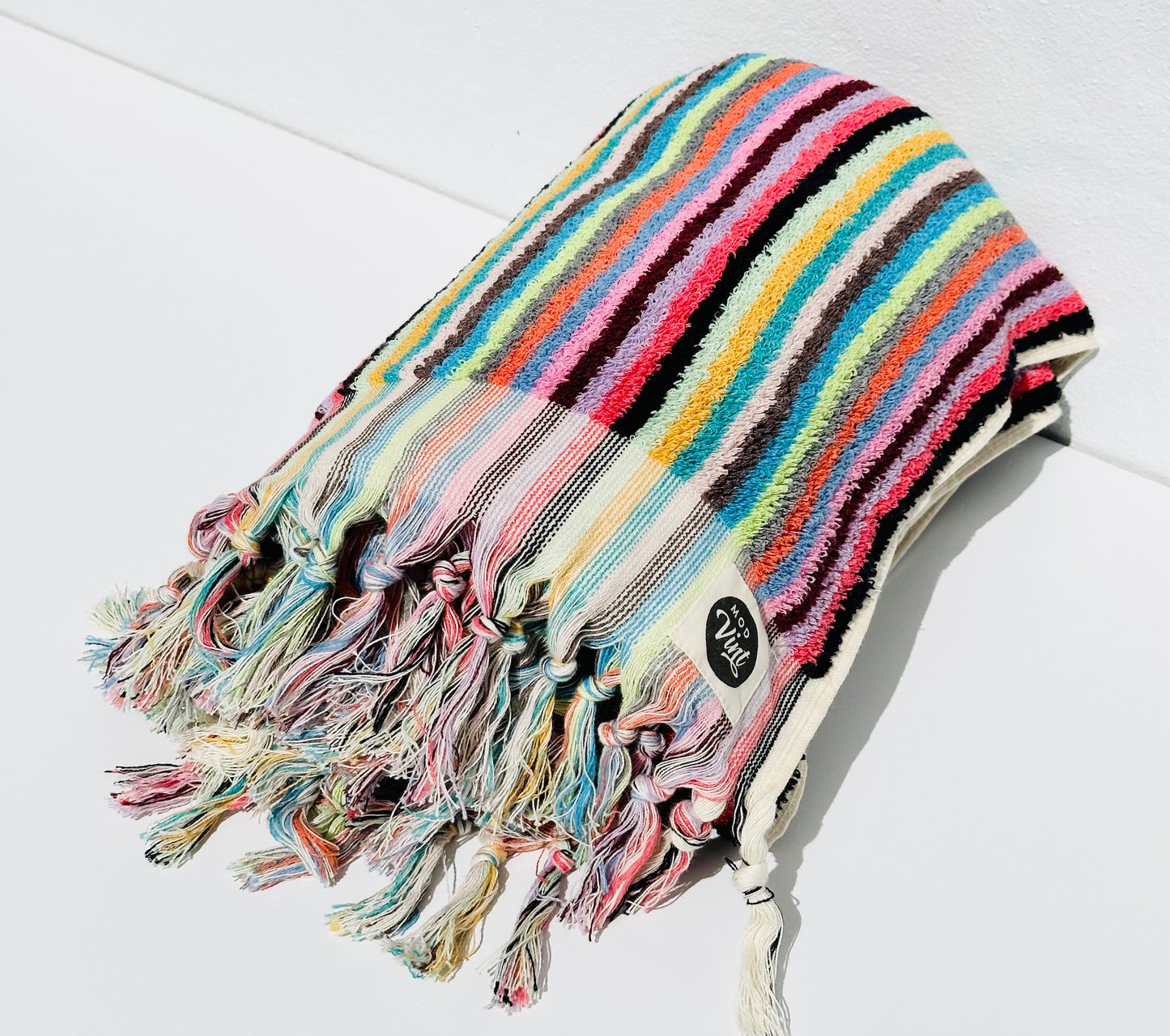 Multi Coloured Handloom Striped Turkish Towel